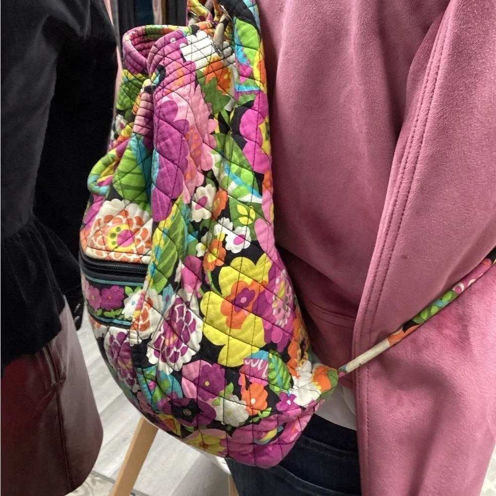 Vera Bradley Quilted Drawstring Backpack – Multicolor Floral
